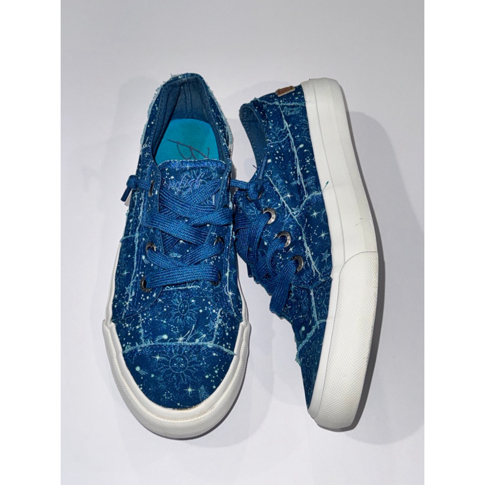 Blowfish Blue Celestial Astrology Sun Moon Slip On Sneakers - Picture 2 of 7